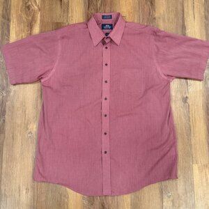 STAFFORD Men's Wrinkle Free Short Sleeve Button Up Shirt (Size: 17.5) EUC